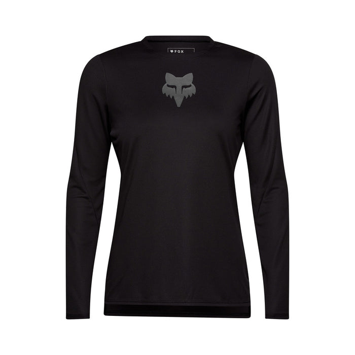Koszulka Rowerowa Z Długim Rękawem Damska Fox Ranger Head Black