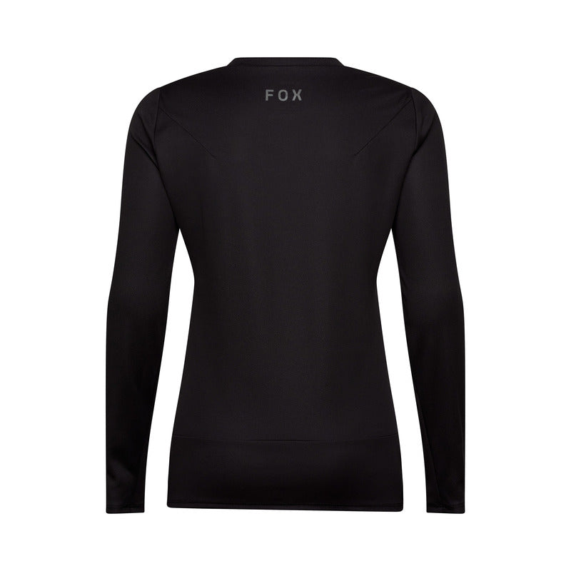 Koszulka Rowerowa Z Długim Rękawem Damska Fox Ranger Head Black