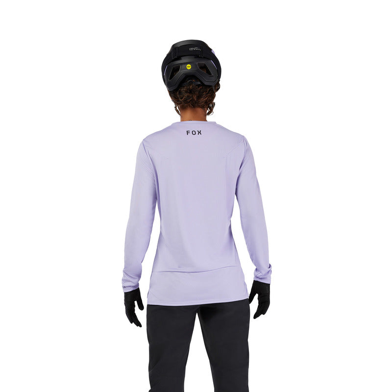 Koszulka Rowerowa Z Długim Rękawem Damska Fox Ranger Head Lilac
