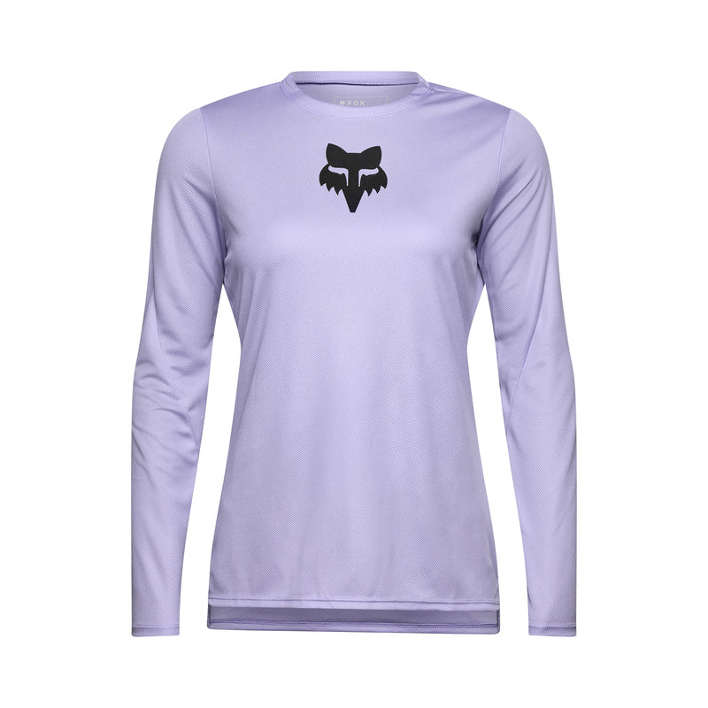 Koszulka Rowerowa Z Długim Rękawem Damska Fox Ranger Head Lilac