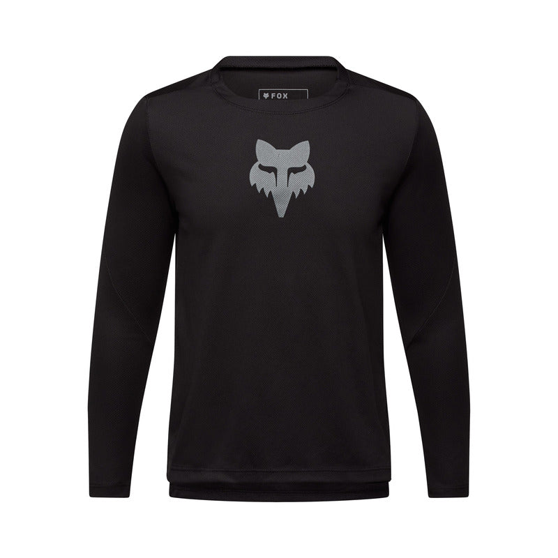 Koszulka Rowerowa Z Długim Rękawem Junior Fox Ranger Head Black