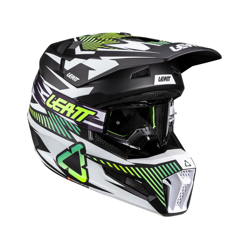 KASK MOTOCYKLOWY Z GOGLAMI LEATT KIT MOTO 3.5 STORM TEAL S