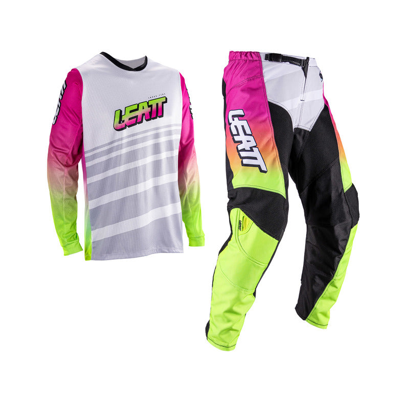 STRÓJ OFFROADOWY BLUZA I SPODNIE JUNIOR LEATT MINI RIDE KIT 3.5 RETRO PINK XXS
