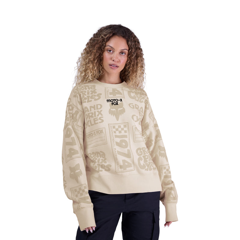 Bluza Damska Fox Circa 74 Oversized Fleece Crew Off White
