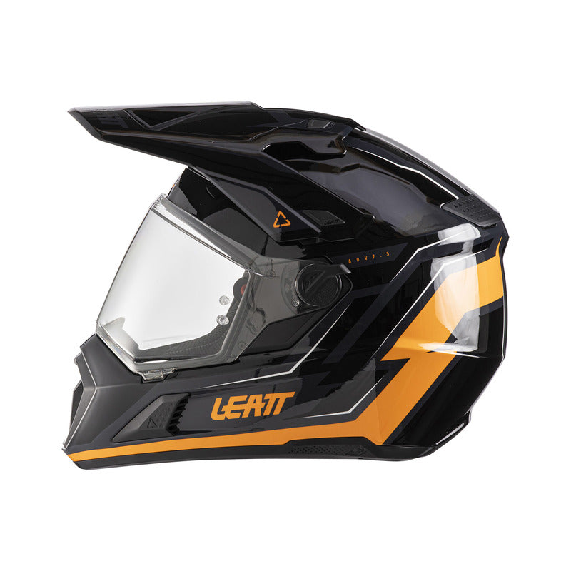 KASK MOTOCYKLOWY Z GOGLAMI LEATT ADV 7.5 BLACK ORANGE S