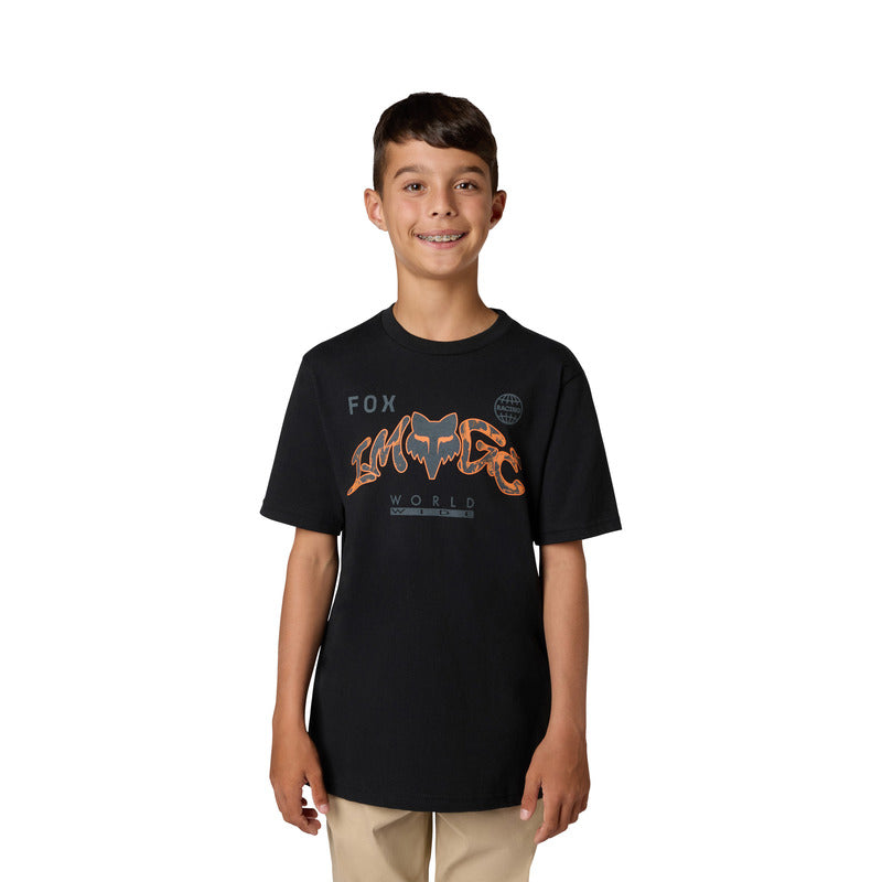 T-shirt Junior Fox Image Print Ultra Black