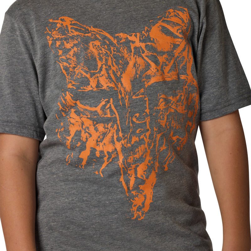 T-shirt Junior Fox Image Print Head Heather Dark Grey