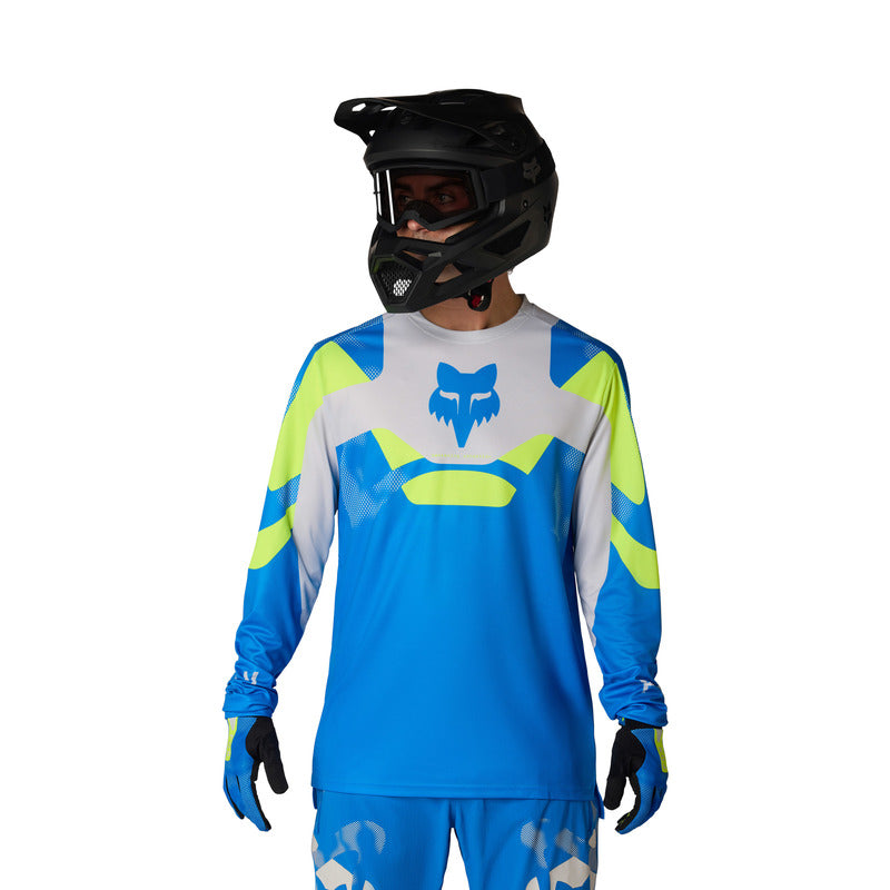 Koszulka Rowerowa Z Długim Rękawem Fox Ranger Tactile Blue Jewel