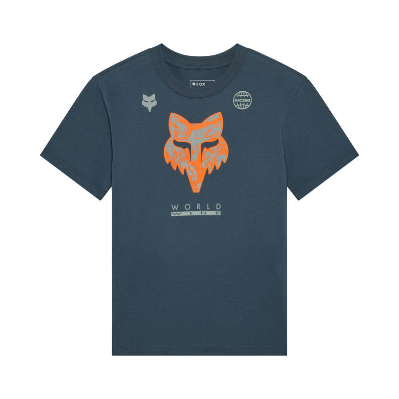 T-shirt Damski Fox Image Print Deep Cobalt