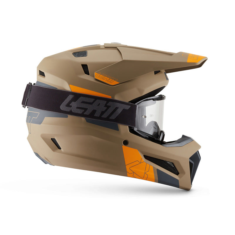 KASK MOTOCYKLOWY Z GOGLAMI LEATT KIT MOTO 3.5 KHAKI BROWN S