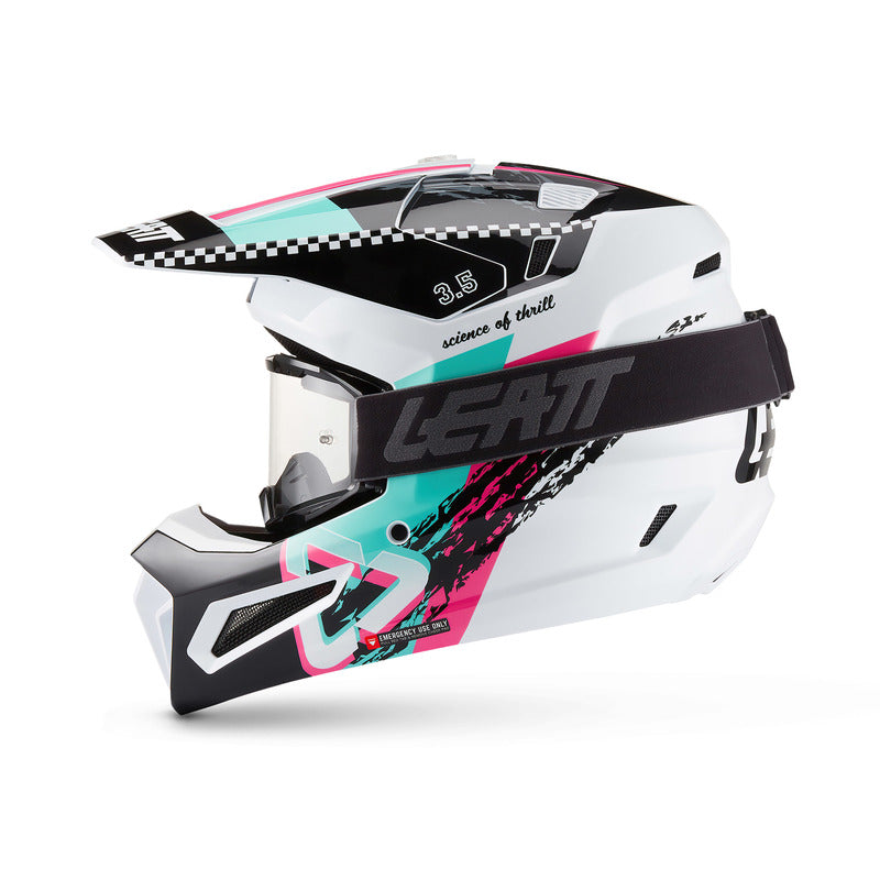 KASK MOTOCYKLOWY Z GOGLAMI LEATT KIT MOTO 3.5 PINK XS