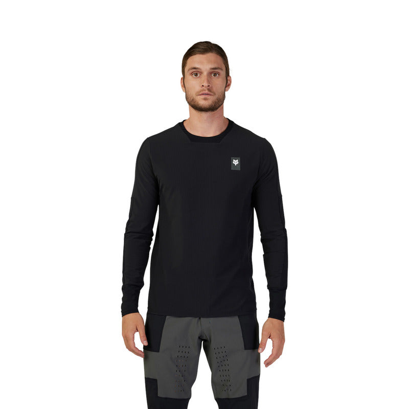 Koszulka Rowerowa Z Długim Rękawem Fox Defend Thermal Black