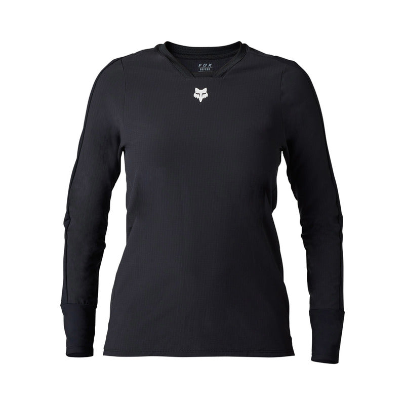 Koszulka Rowerowa Z Długim Rękawem Damska Fox Defend Thermal Black
