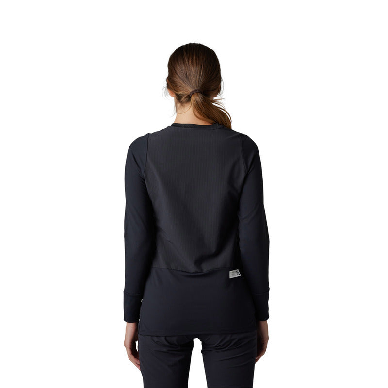 Koszulka Rowerowa Z Długim Rękawem Damska Fox Defend Thermal Black