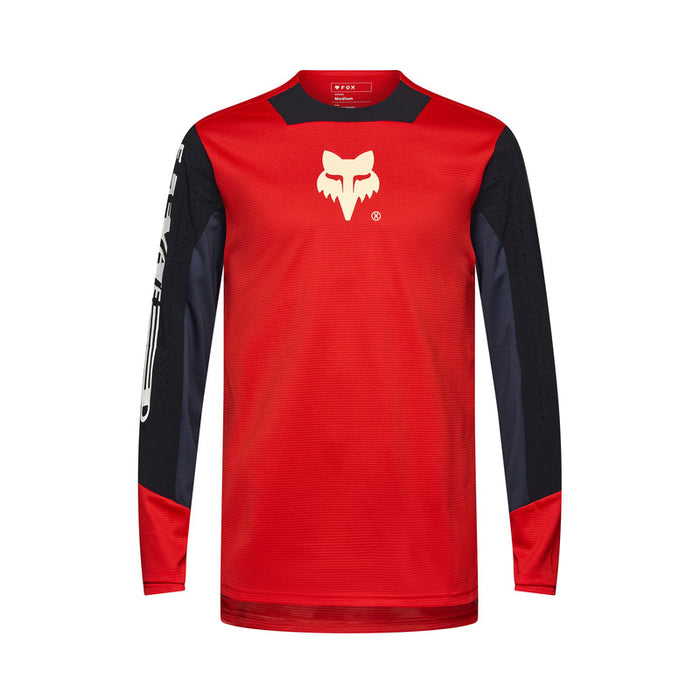 Koszulka Rowerowa Z Długim Rękawem Fox Defend Elevated Fluo Red