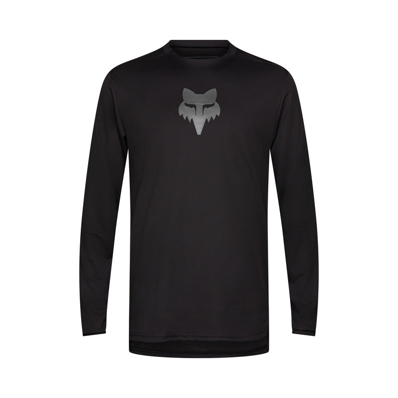Koszulka Rowerowa Z Długim Rękawem Fox Ranger Head Black