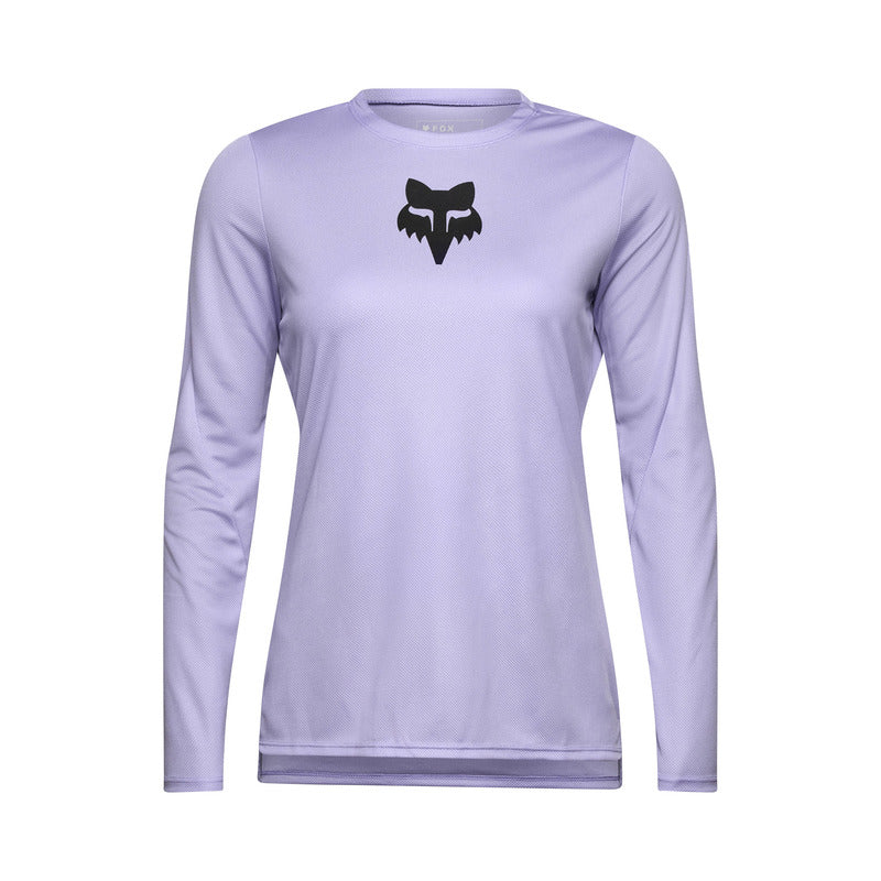 Koszulka Rowerowa Z Długim Rękawem Damska Fox Ranger Head Lilac