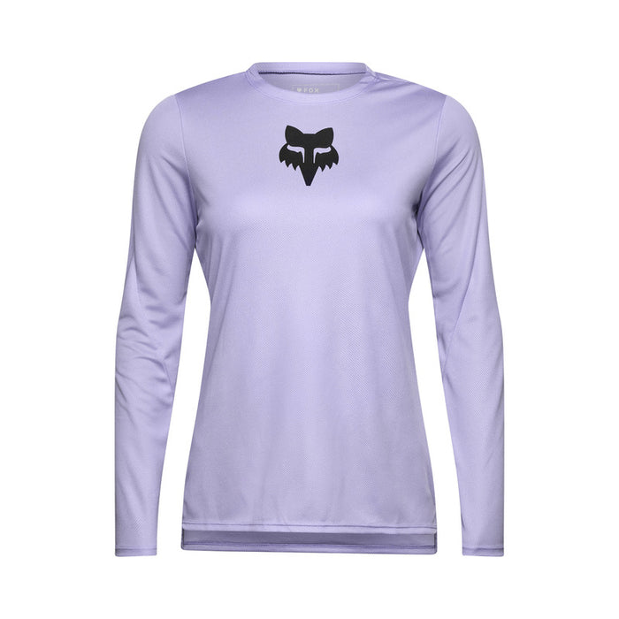 Koszulka Rowerowa Z Długim Rękawem Damska Fox Ranger Head Lilac
