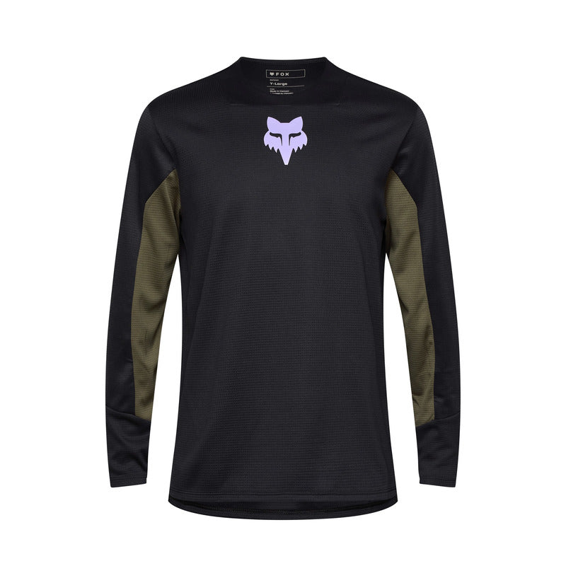 Koszulka Rowerowa Z Długim Rękawem Junior Fox Defend Park Black