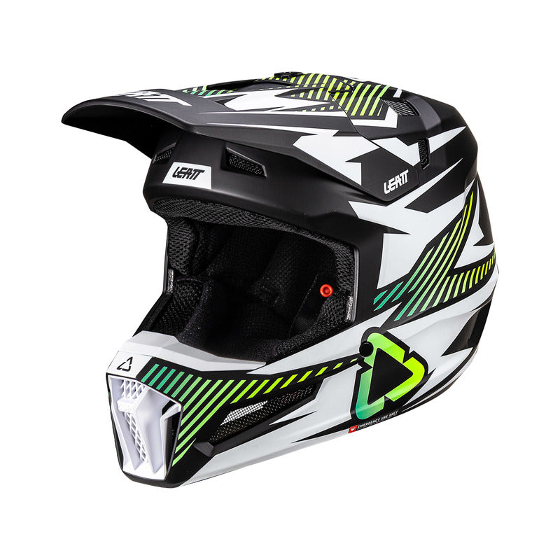 KASK MOTOCYKLOWY Z GOGLAMI LEATT KIT MOTO 3.5 STORM TEAL S