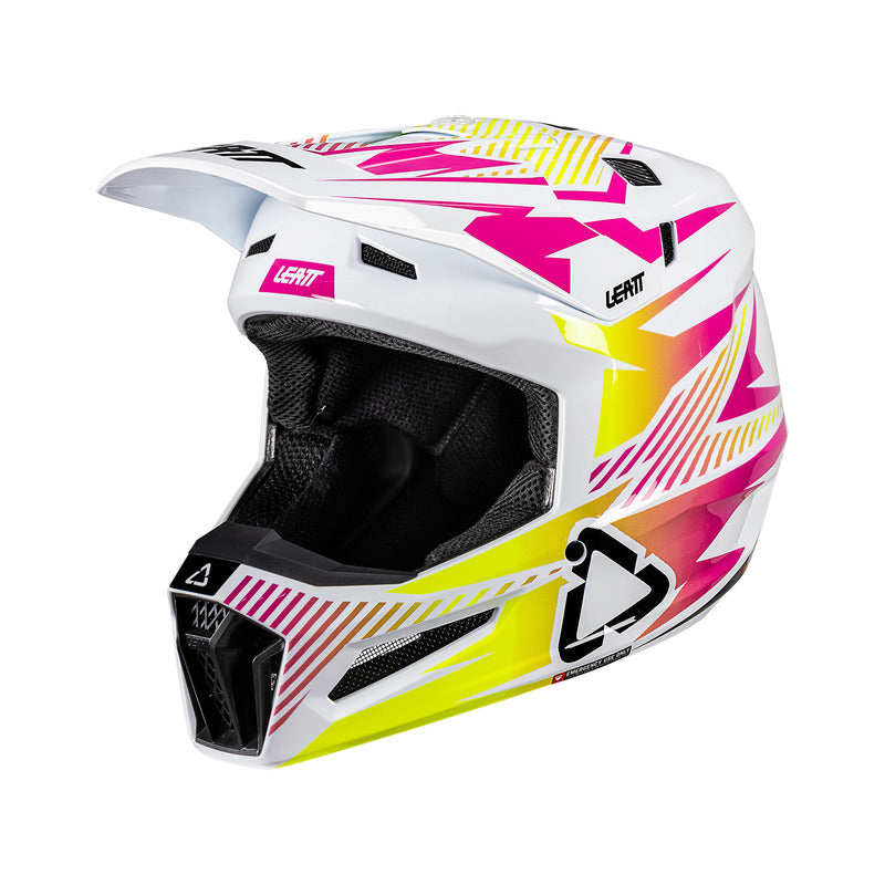 KASK MOTOCYKLOWY Z GOGLAMI LEATT KIT MOTO 3.5 STORM PINK L