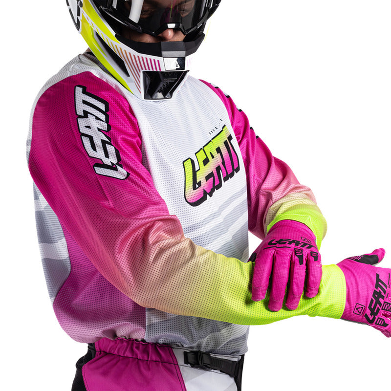 STRÓJ OFFROADOWY BLUZA I SPODNIE LEATT RIDE KIT MOTO 3.5 RETRO PINK XS