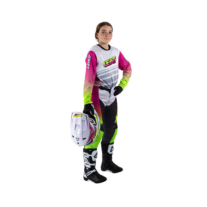 STRÓJ OFFROADOWY BLUZA I SPODNIE JUNIOR LEATT RIDE KIT 3.5 RETRO PINK S