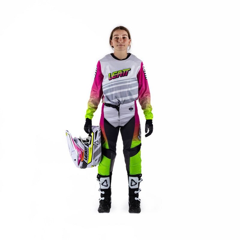 STRÓJ OFFROADOWY BLUZA I SPODNIE JUNIOR LEATT MINI RIDE KIT 3.5 RETRO PINK XXS