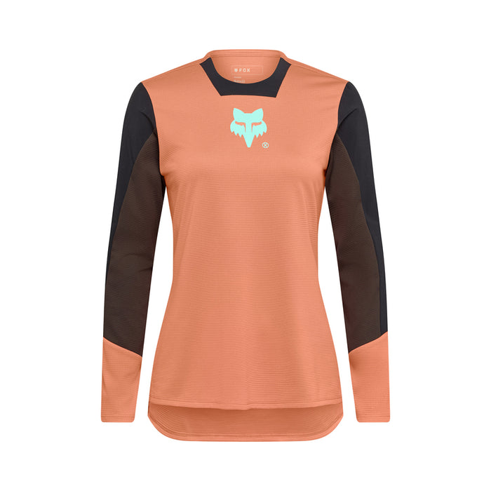 Koszulka Rowerowa Z Długim Rękawem Damska Fox Defend Elevated Coral