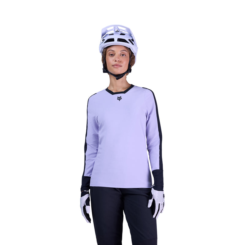 Koszulka Rowerowa Z Długim Rękawem Damska Fox Defend Thermal Lilac