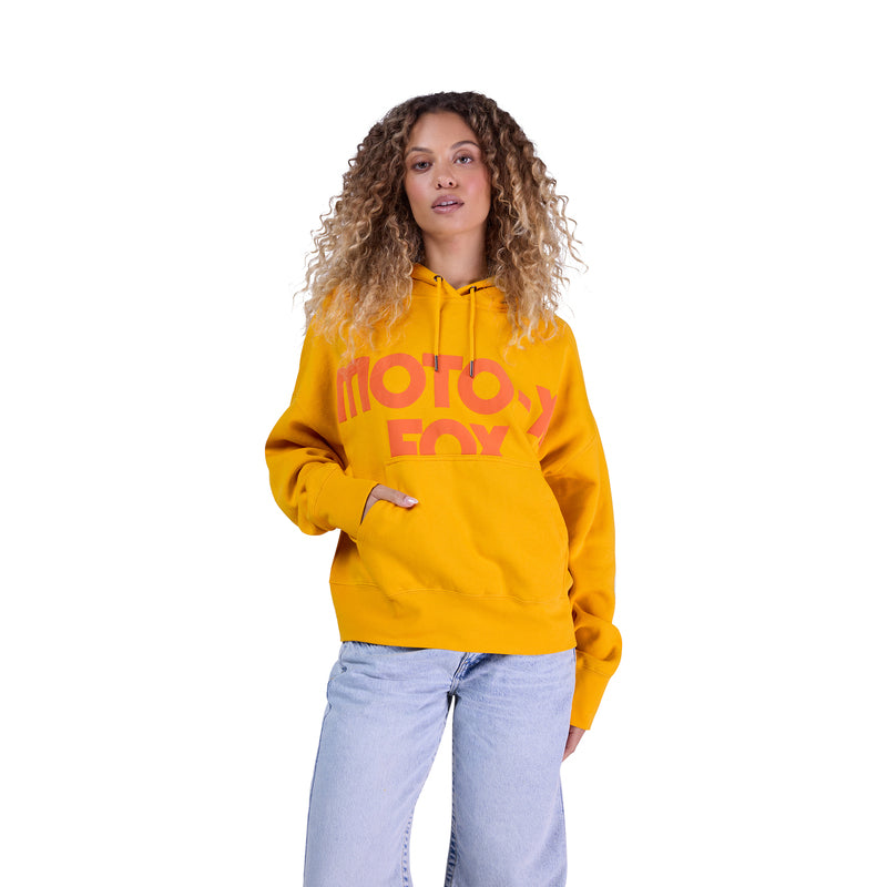Bluza Z Kapturem Damska Fox Moto-x Oversized Mustard