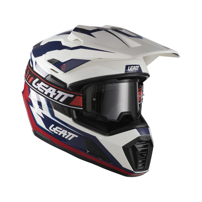 KASK MOTOCYKLOWY Z GOGLAMI LEATT ADV 7.5 ROYAL BLUE RED S