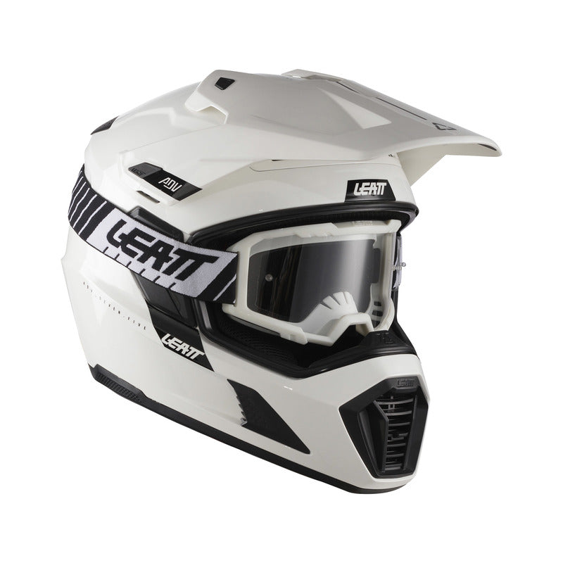 KASK MOTOCYKLOWY Z GOGLAMI LEATT ADV 7.5 WHITE XS