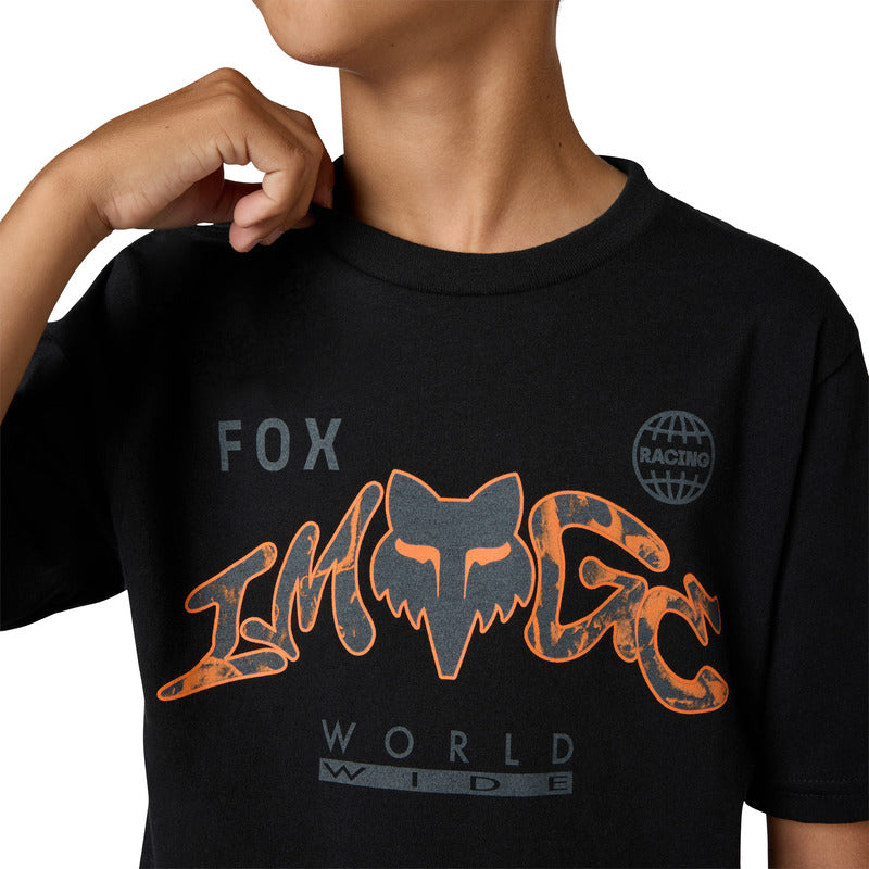 T-shirt Junior Fox Image Print Ultra Black