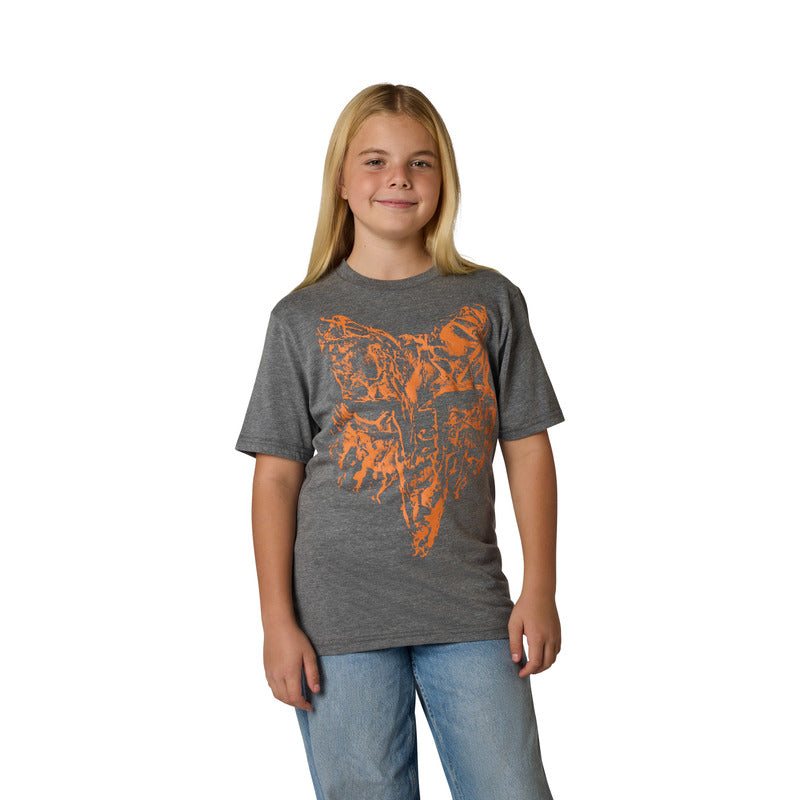 T-shirt Junior Fox Image Print Head Heather Dark Grey