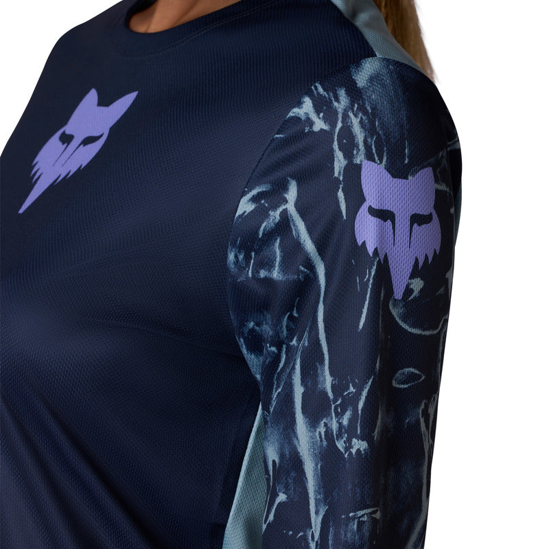 Koszulka Rowerowa Z Długim Rękawem Damska Fox Ranger Img Print Arctic Blue