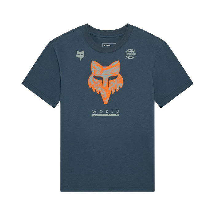 T-shirt Damski Fox Image Print Deep Cobalt