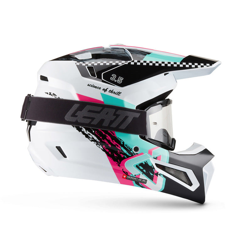 KASK MOTOCYKLOWY Z GOGLAMI LEATT KIT MOTO 3.5 PINK XS