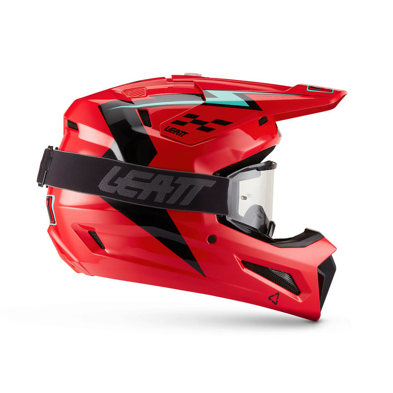 KASK MOTOCYKLOWY Z GOGLAMI LEATT KIT MOTO 3.5 RED S