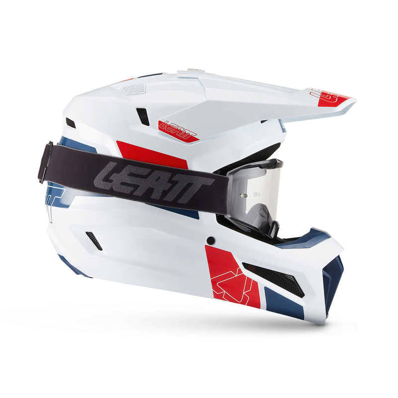 KASK MOTOCYKLOWY Z GOGLAMI LEATT KIT MOTO 3.5 WHITE S