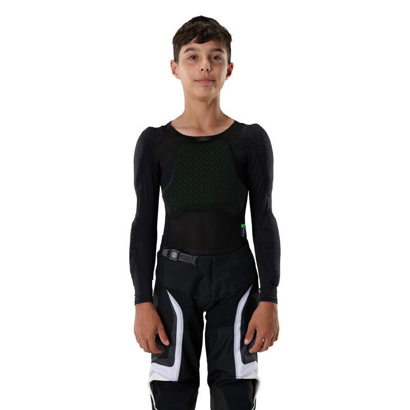 Koszulka Z Ochraniaczami Junior Fox Baseframe Pro Ls Black