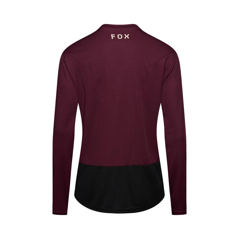 Koszulka Rowerowa Z Długim Rękawem Fox Ranger Head Dark Maroon
